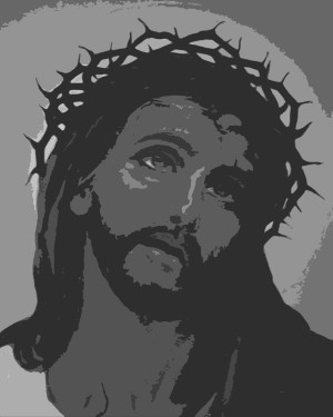 Jesus in Cutout Black and White